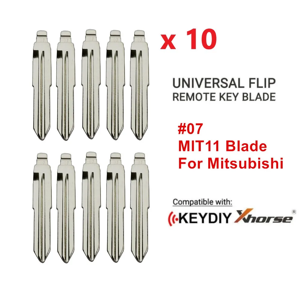 10pcs Remote Key Blade KD VVDI Uncut Flip Blank #07 MIT11 For Mitsubishi Outlander Grandis ASX Pajero Replacement Blade