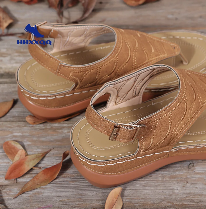 Women Wedges Shoes Autumn High Heels Sandals Summer Flip Flop Platform Sandals Plus Size 35-43
