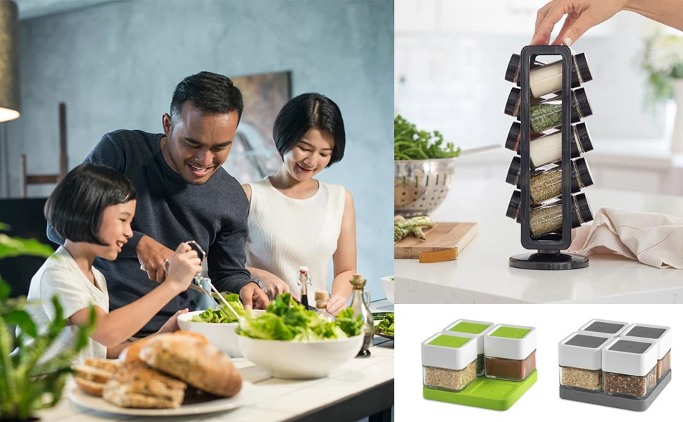 Orii filled spice racks
