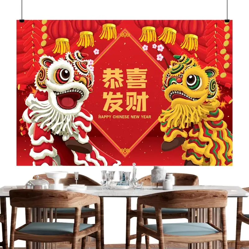 

Chinese New Year Backdrop Year of Dragon Photography Backdrop 2024 Spring Festival Banner Lunar New Year Photo Background Prop