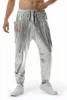 Shiny Metallic PU Leather Sweatpants Men Hip Hop Gold Coated Trousers Disco Nightclub Costume Stage Perform Pants for Singers 5
