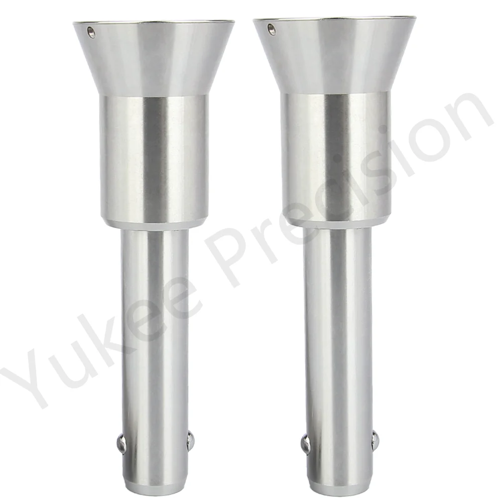YK122 Large Stock Stainless Steel Handle Spring Detent Pin Recessed Button Dia 5~25mm Quick Release Ball Lock Pin Length 10~100