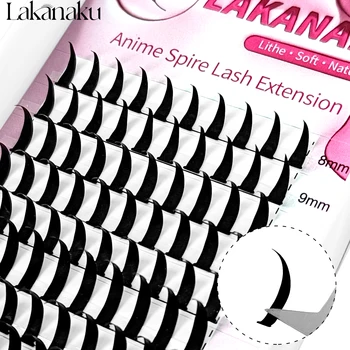 LAKANAKU Black Spikes Comic Spire Lashes Fairy Eyelashes Extensions Soft Individual Volume False Lashes Suppliers Makeup 1