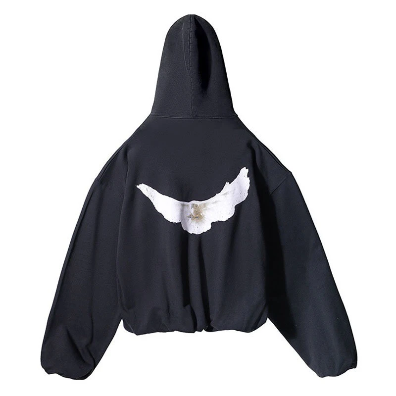 

Oversized Mens Hoodies Sweatshirts Kanye West 1:1 Dove Print Pullover Cotton Double-Layer High Quality Thick Hooded Unisex Tops