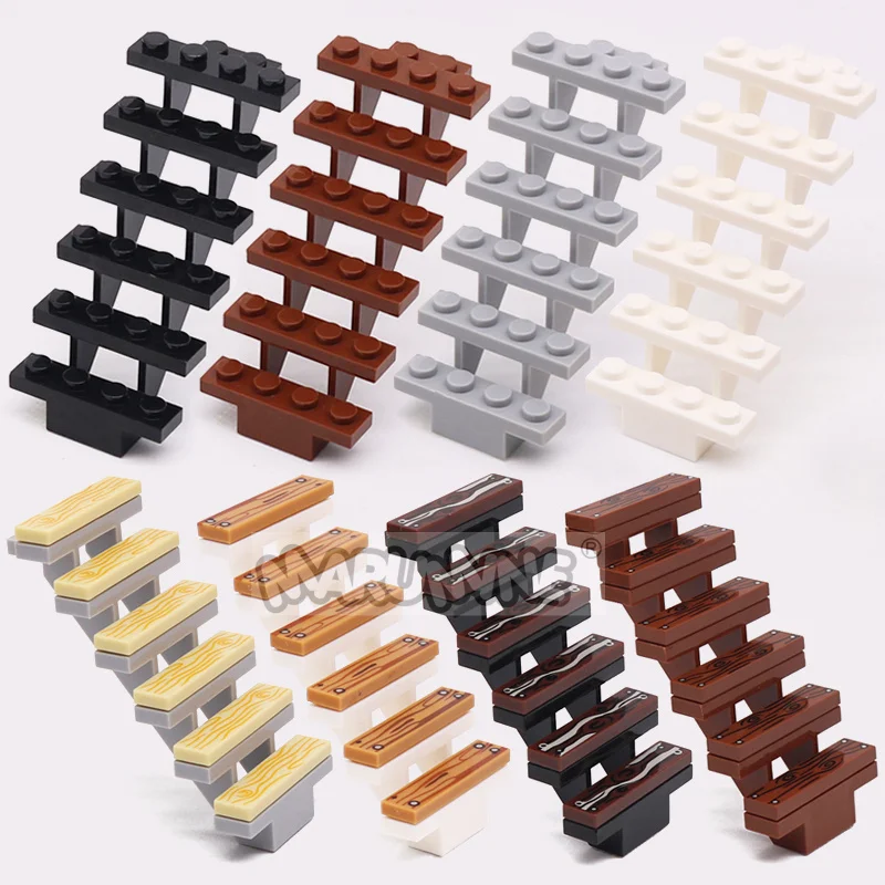 Marumine 10PC 계단 MOC 벽돌 7x4x6 집 계단 스트레이트 오픈 3013..