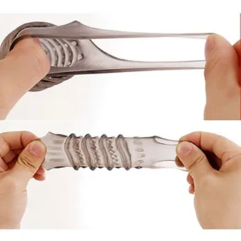 Silicone Penis Ring Cock Sleeve Ring Men Lock Ring Delay Ejaculation Reusable Linen Nozzle Sleeve Men Erotic Sexy Toys Adult 18+ 6