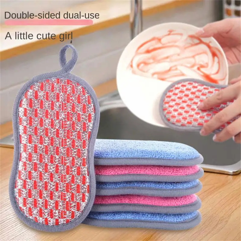 

Kitchen Brush Pot Cleaning Sponge Double-sided Sponge Scrubber Dishwashing Sponge Scrubbing Pad Dishcloth Kitchen Cleaning Tools