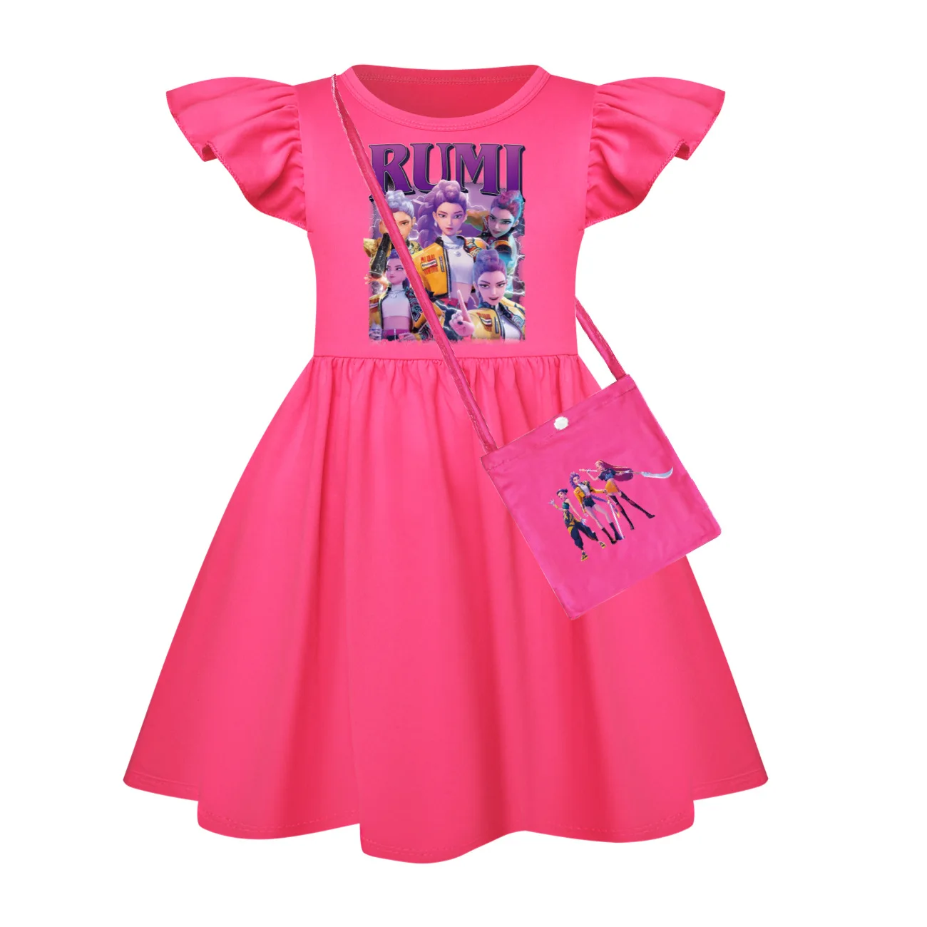 فستان صيفي قصير الأكمام للفتيات الصغيرات من KPop D...
