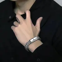 Stainless Steel Braided Double Row Front and Rear Fish Scale Alloy Magnetic Buckle Bracelet with Keel Jewelry New Model - Image 4