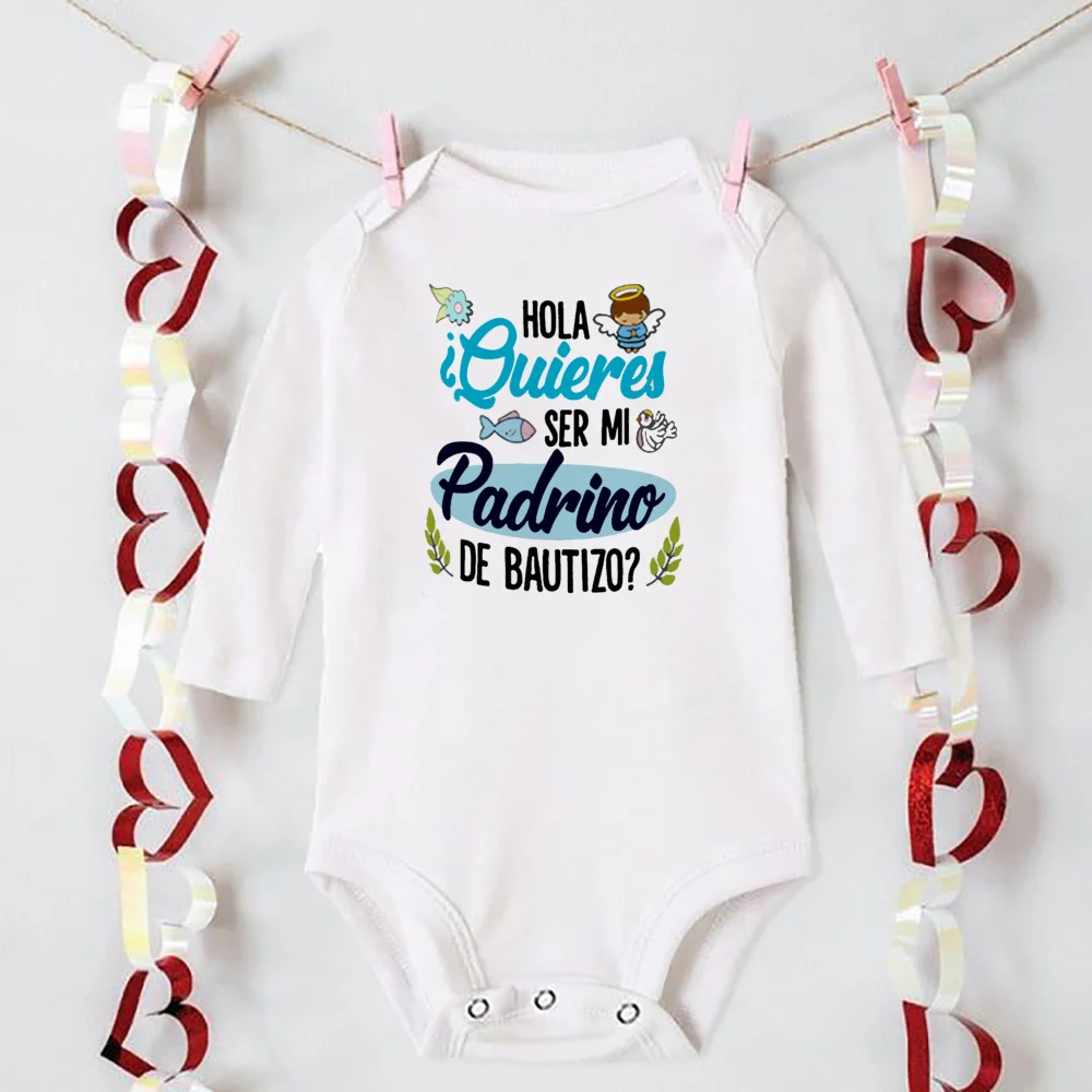 Sommer Neugeborenen Bodys Baby Würden Sie Werden Meine Pate Taufe Kleidung Pate für Leben Infant langarm Overalls Romper