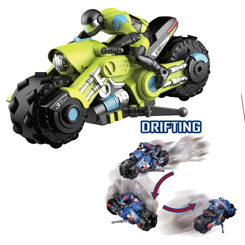 1:10 Stunt Motorcycle Rc Remote Control Car Rotary Drift Car Remote Control Race Car Children'S Electric Motorcycle Toy Children 4