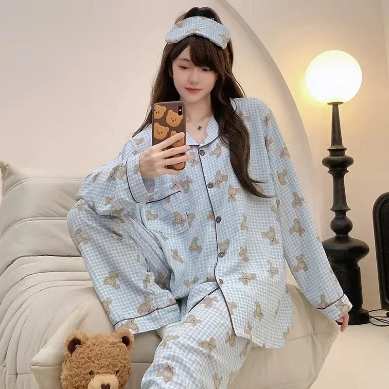 150kg Plus Size Silk Satin Pajamas Set Women 5XL Autumn Long Sleeve Sleepwear Soft Button Down Loungewear Loose Home Clothes