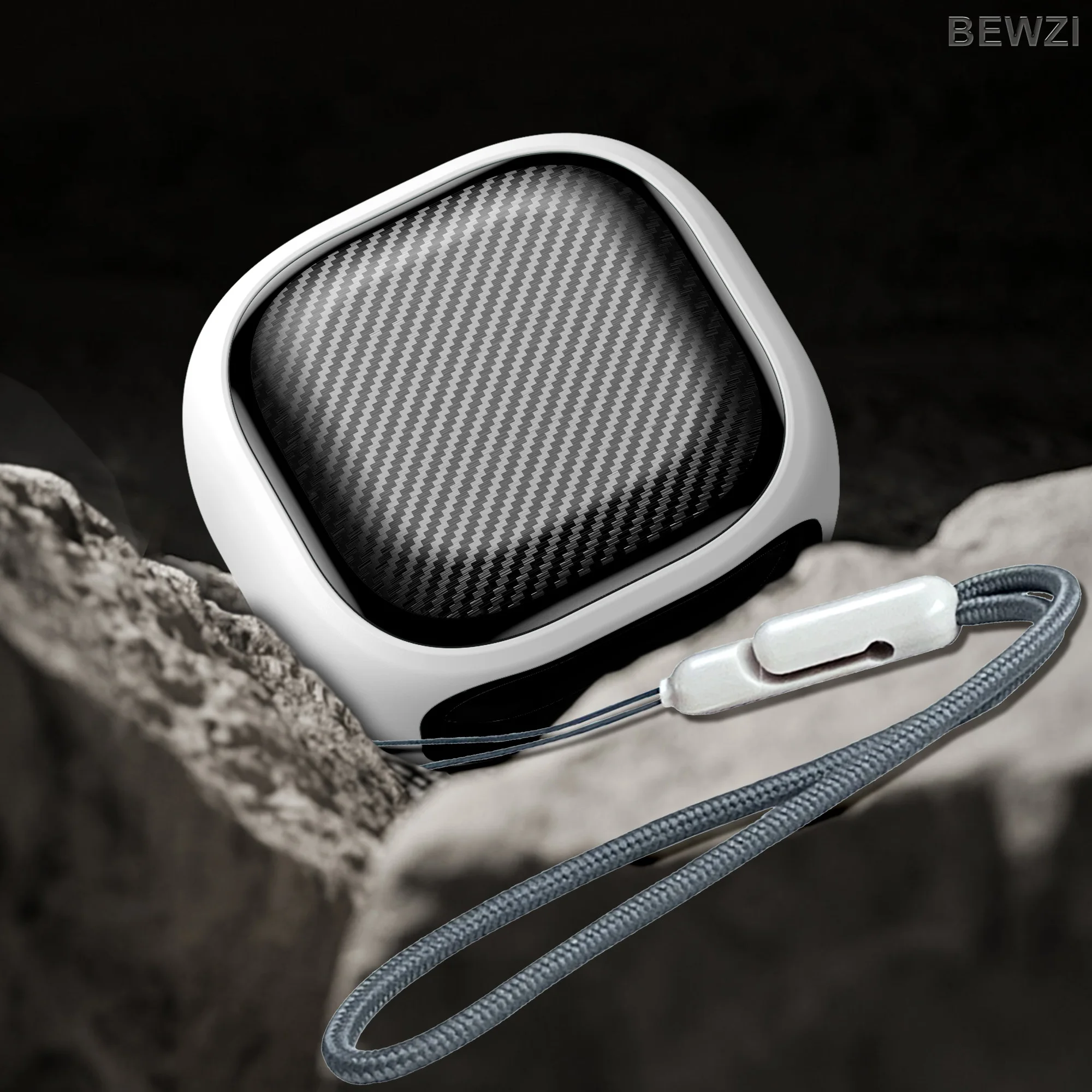 Stylish Hard Shell Protective Earbud Case with Lanyard
