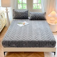 Drap-housse en polaire Tafu de couleur unie, housse de protection pour matelas domestique, antidérapant, une pièce, sans taie d'oreiller, nouvelle collection 2025 4