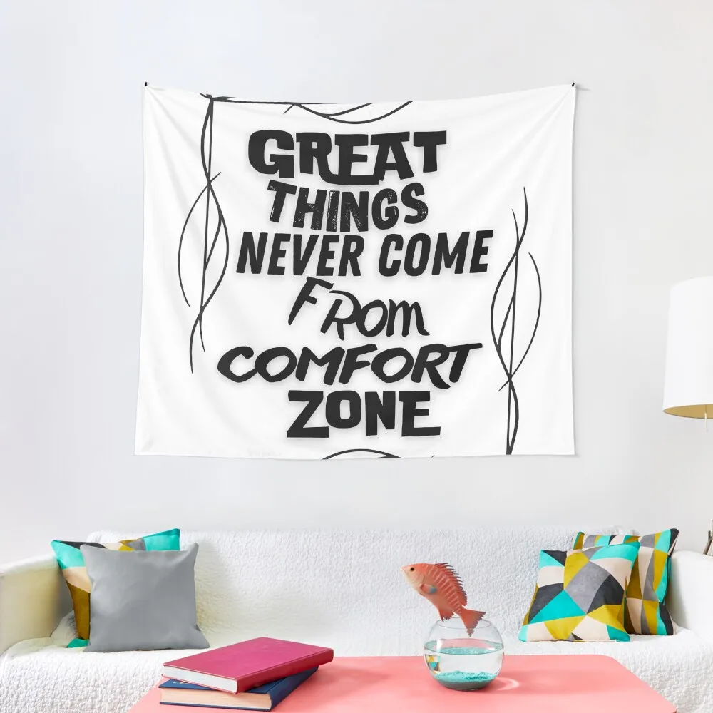 

Great things never come from comfort zone motivational quote Tapestry Cute Tapestry Decor For Bedroom