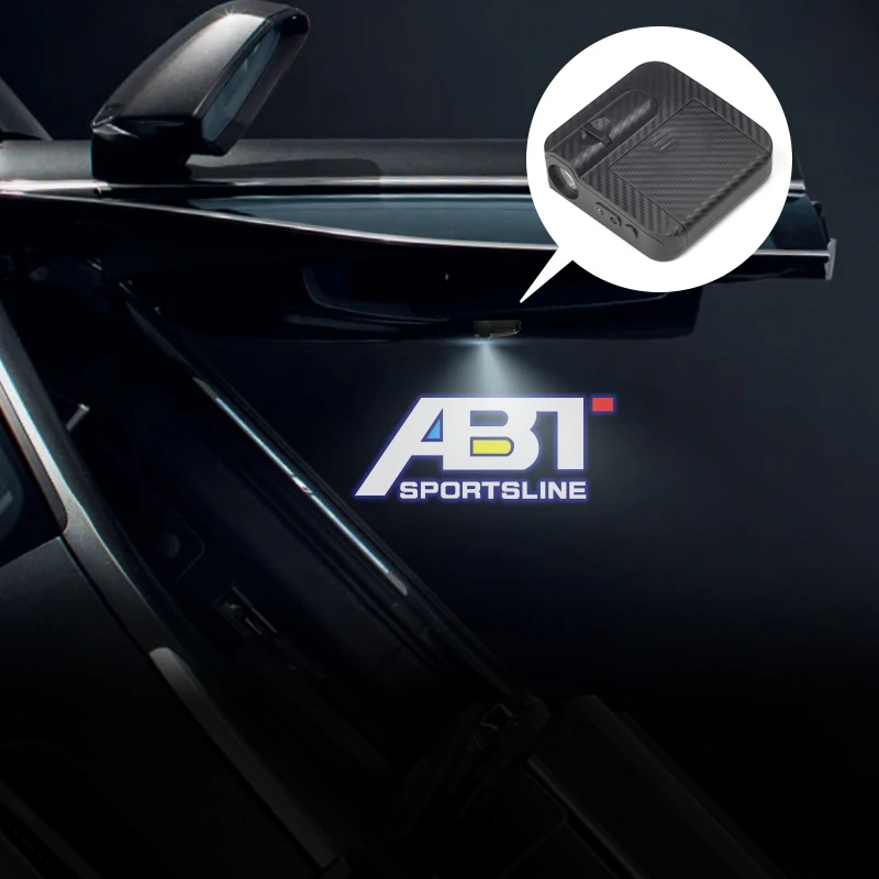 2Pcs Led Car Door Abt Emblem Light Lampada Di Benvenuto Proiettore Laser Wireless Per Hyundai Ford Volvo Peugeot Fiat Skoda Seat Cupra