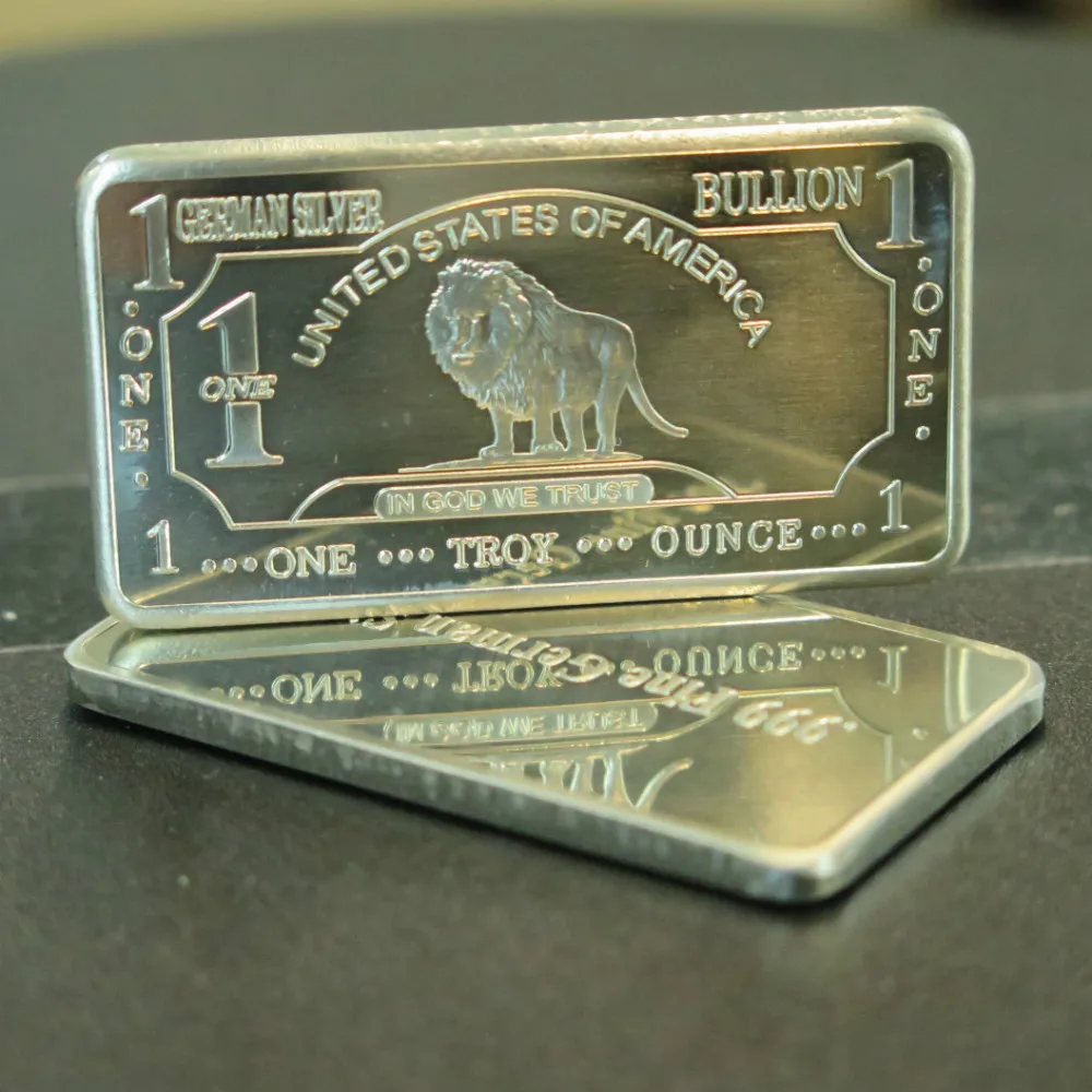 A157L Fine Germany Silver Mint 1 Troy Ounce Lion Bullion Bar