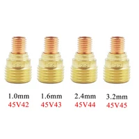 TIG Welding Torch Gas Lens Collets Body 1.0mm 45V42 1.6mm 45V43 2.4mm 45V44 3.2mm 45V45 For WP9 20 25 Welding Torch Accessories 2
