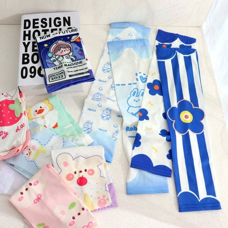 

Летние милые нарукавники из вискозного волокна Женские нарукавники со льдом тонкие нарукавники для рук солнцезащитный рукав