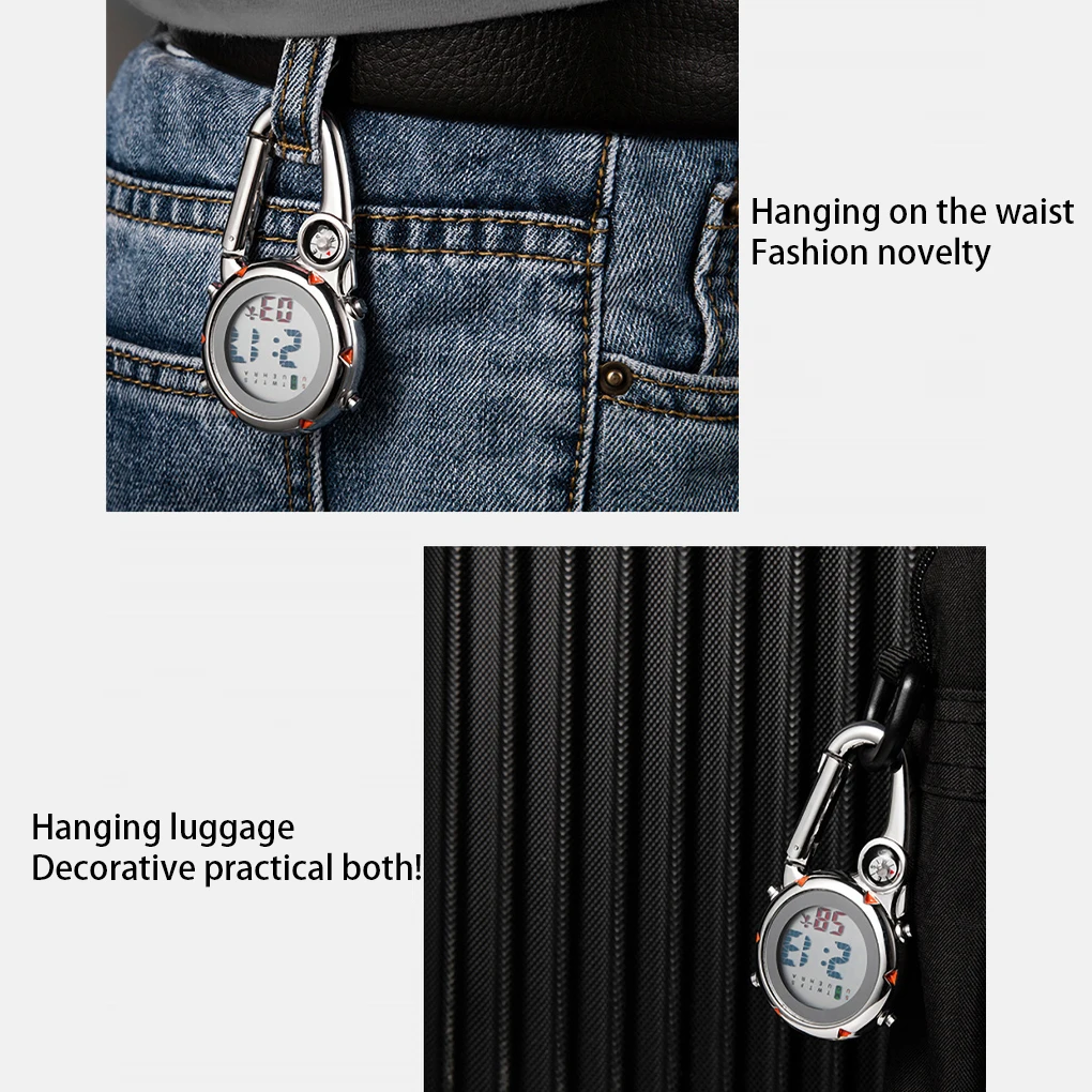 Carabiner Clip Watches Clock Electronic Luminous Watch Display Clocks