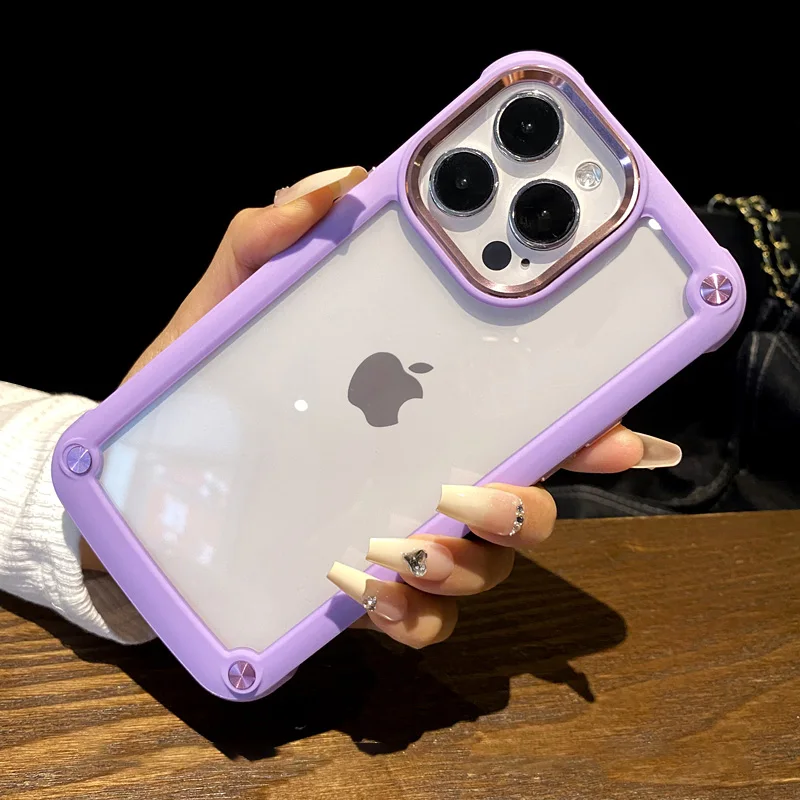 Capa R&iacute;gida Magn&eacute;tica Transparente Fosca De Luxo Para IPhone 15 14 Plus