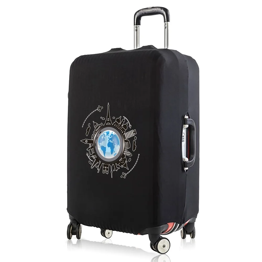 Elastic World Map Travel Luggage Protective Cover for 18-32 Inch Bag Suitcase Trolley Covers Case Traveling Accessories