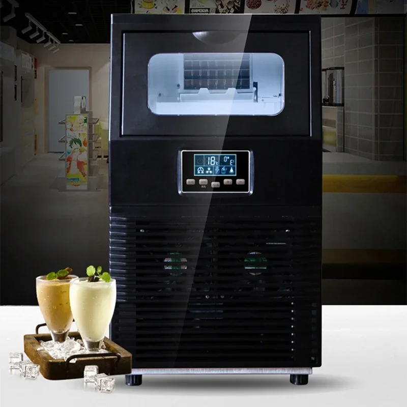 24H Ice Out: 40KG Ice Maker Commercial Milk Tea Shop, Small and Large Bar, Automatic Cube Ice Making Machine HZB-40F/A 6