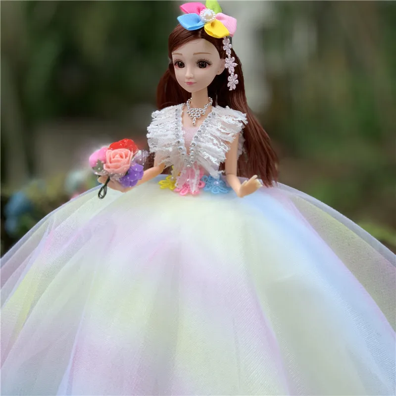 

Girl Fashion Princess Decoration Doll 30cm Bjd Doll Large Rainbow Dress Set Plus Dress 50cm Children's Day Gift Birthday Gift