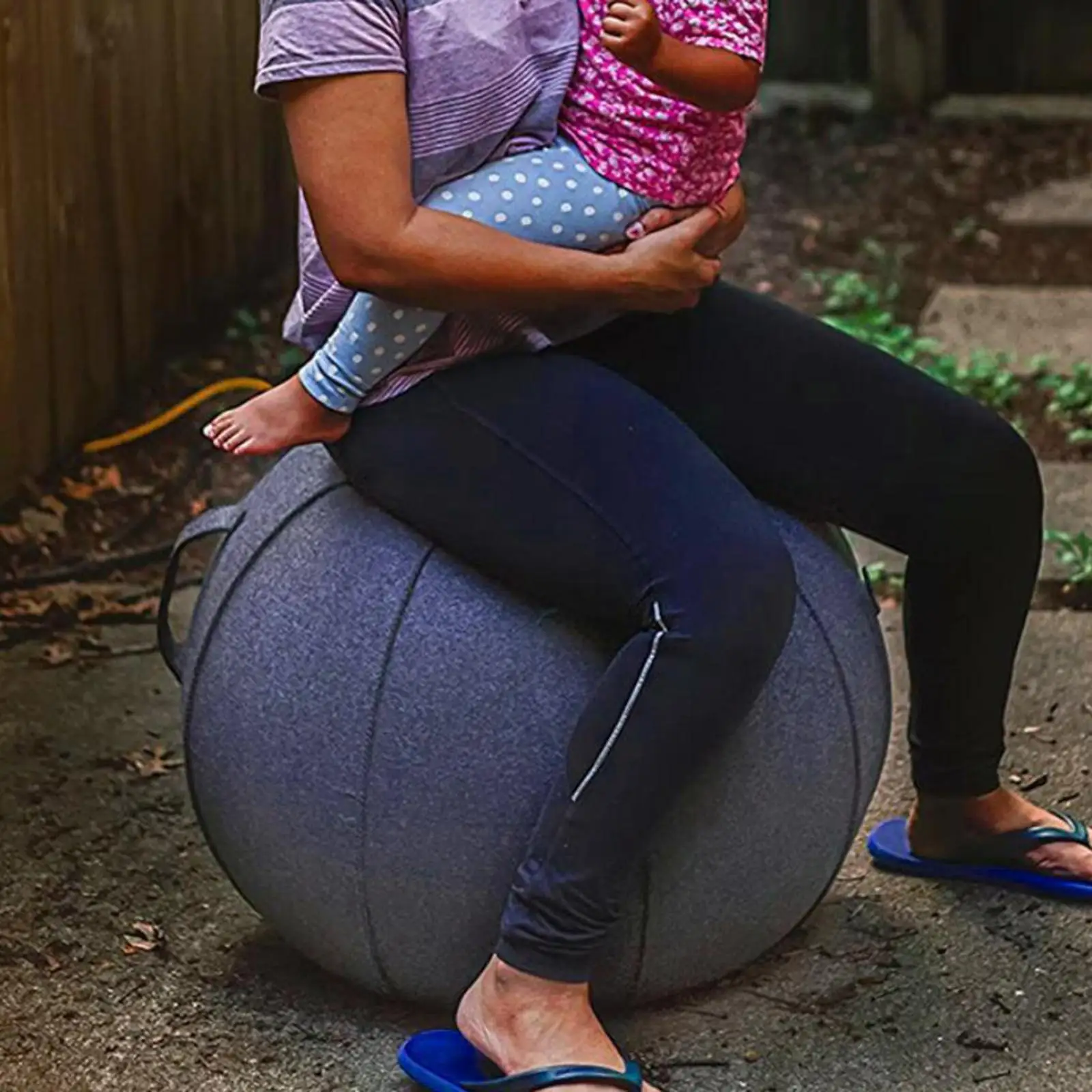 Yoga Ball Cover Ball Pilates Sitting Chair Cover Storage Bag Blue