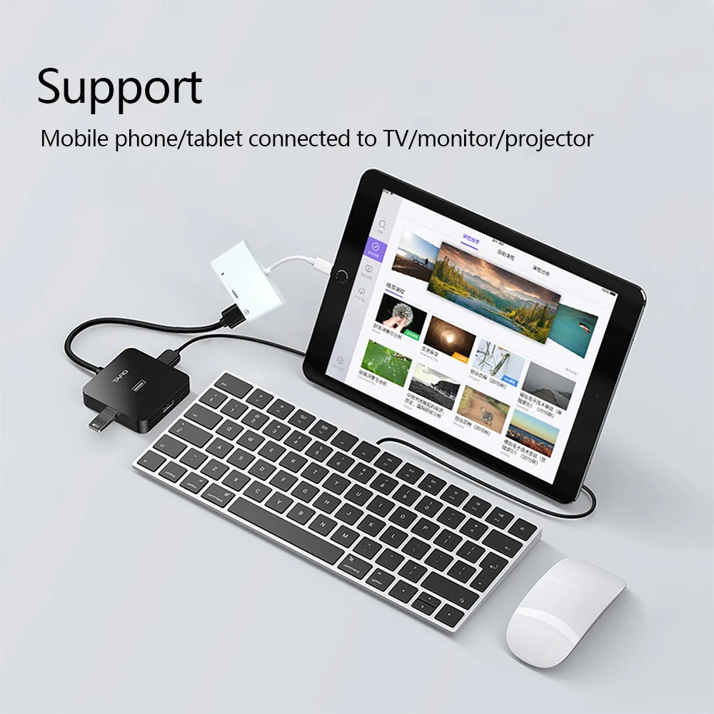 3 in 1 Lightning to HDMI Adapter USB 3.0 Port & USB-C Charging Port Compatible for MacBook Pro iPad Air iPhone 14 13 12