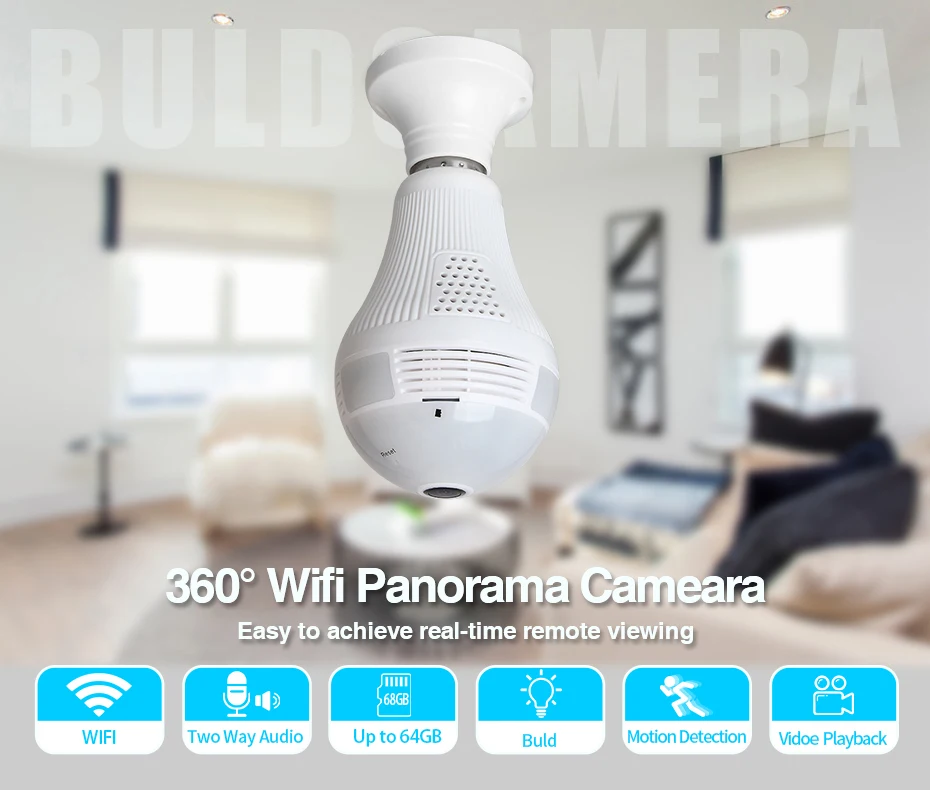 

3MP 1296P iCsee APP Wireless 360Degree VR Panoramic IP Camera IR Night Vision Motion Detection Home Security CCTV Baby Monitor