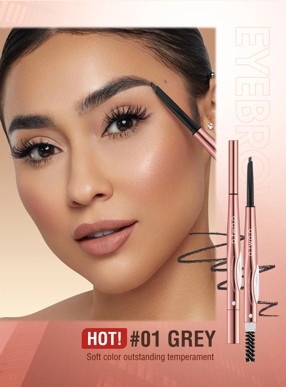 Description Picture 6 of item3 In 1 Eyebrow Pencil With Trimmer Long Lasting Waterproof Brow Definer Natural Color Precision Pen For Perfect Brows