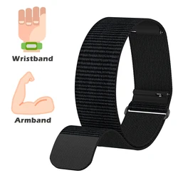 Versatile Nylon Elastic Armband Wristband with Adjustable Genuine Leather Hook and Loop Water - Resistant Strap - Armband (Black)