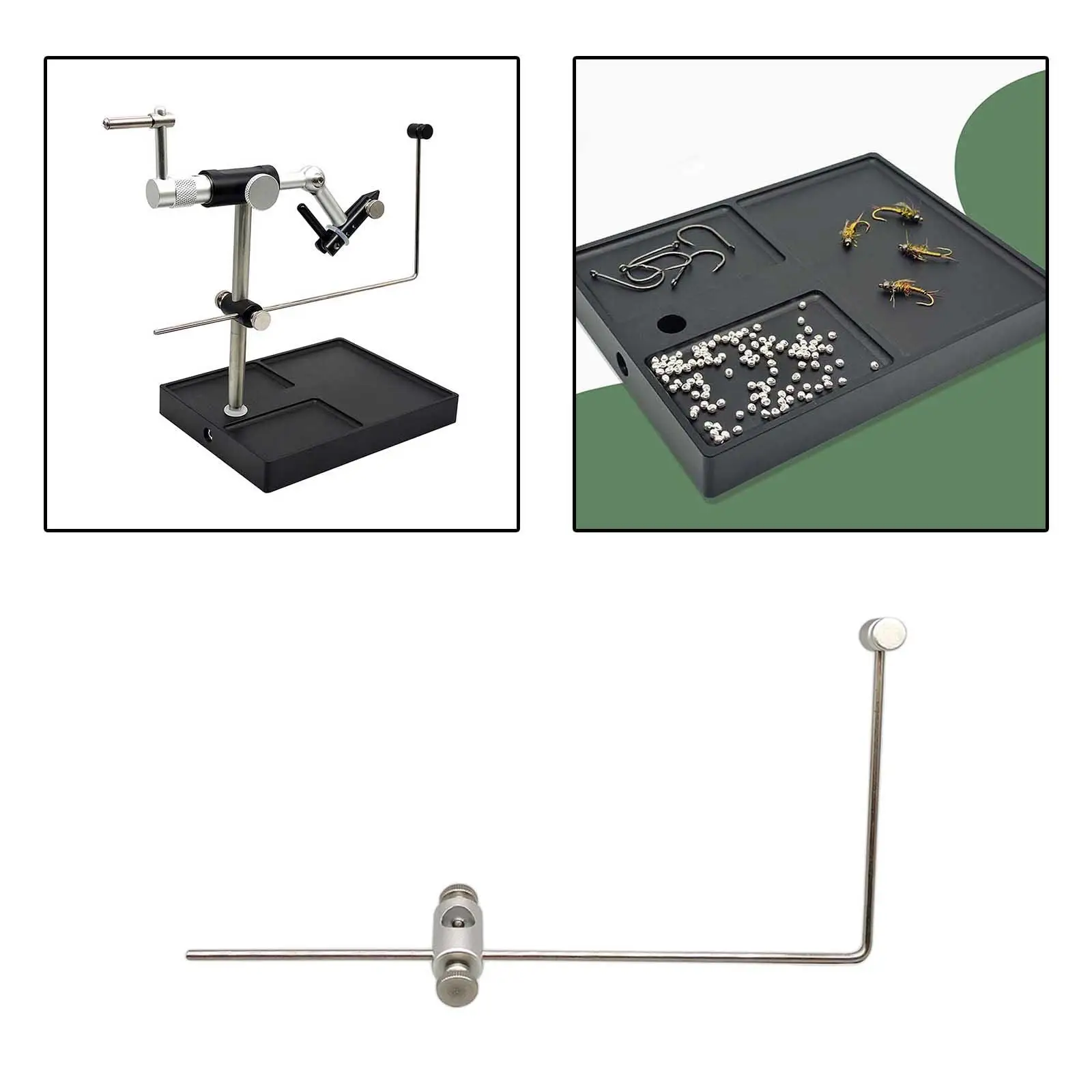 Étau De Montage Pour Mouche, Action Levier Couronne, Noir Avec Base - Neuf, Robuste