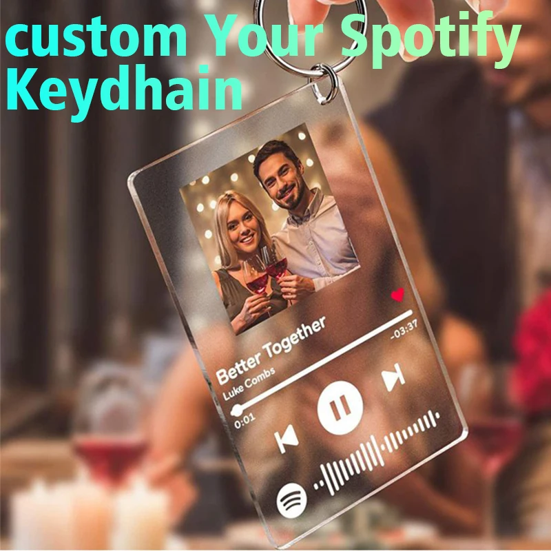 Personalized Clear Spotify Acrylic Keychain Scan Code Music Song Singer Name Album Cover Custom Keyring Women Men Photo Gifts singer taylors swifts new album 1989 photo sticker poster keychain acrylic standing plate bookmark card fans collection gifts