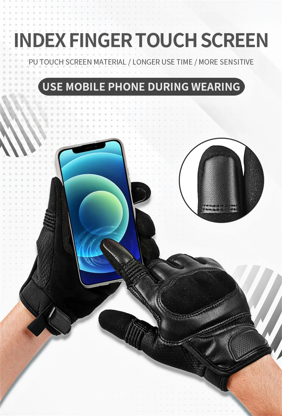 Sommer-Motorradhandschuhe für Herren, Touchscreen-Motorrad-Reithandschuhe mit Knöchelschutz, atmungsaktive Motocross-Handschuhe_voghion.com