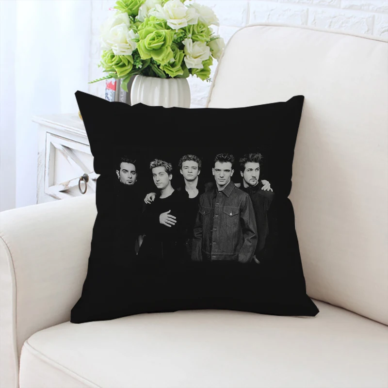 

Double sided printed pillowcase customized N-Nsync sofa cushion cover bedside backrest office chair waist cushion fan gift