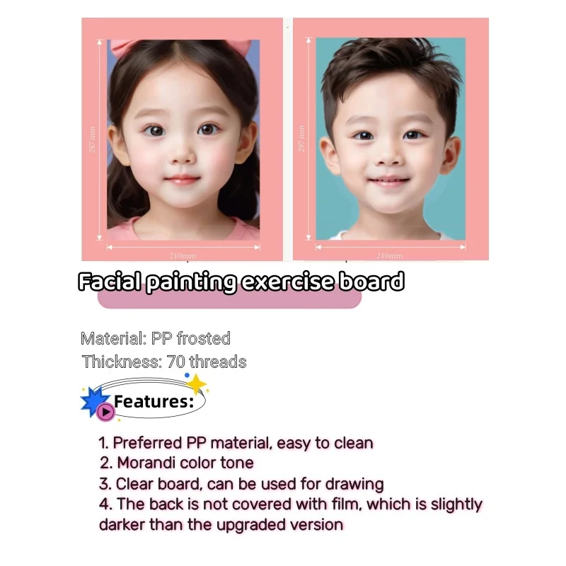Painting practice Template Non toxic and washable Reusable Face Paint Exercise board for Body Art Painting For Audlts - 2