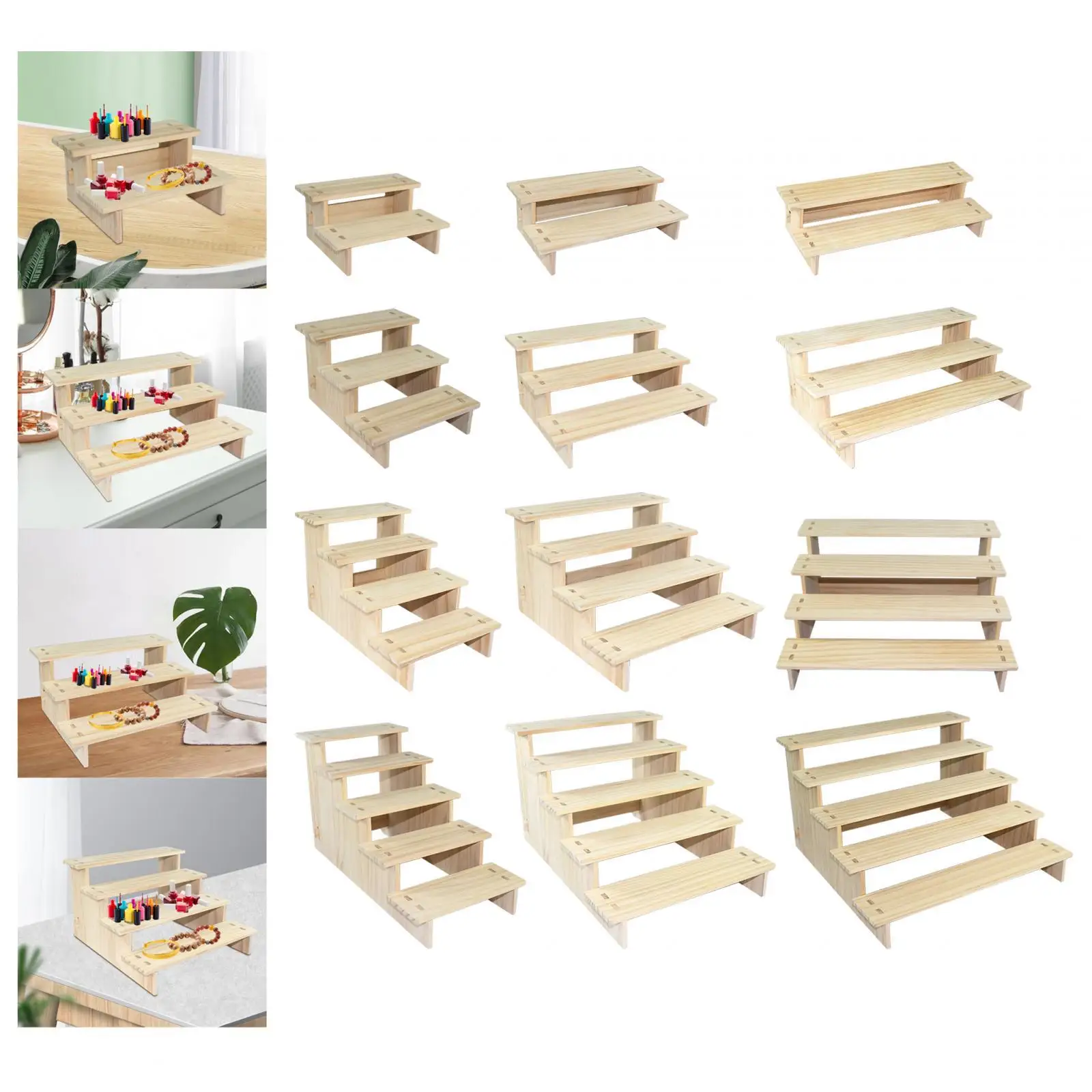 Wood Display Shelf Collectibles Display Stand Storage Durable Showcase Fixtures Wood Display Shelf Collectibles Display Stand Storage Durable Showcase Fixtures