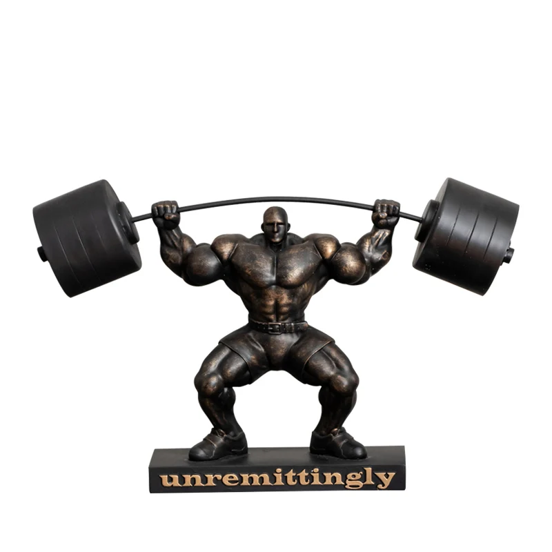 Fitness Muscle Lifting Dumbbell Cartoon Character Statue, Cartoon Model,  Handmade, Collectible, Desktop Decoration, Car Interior, Perfect Choice For  H