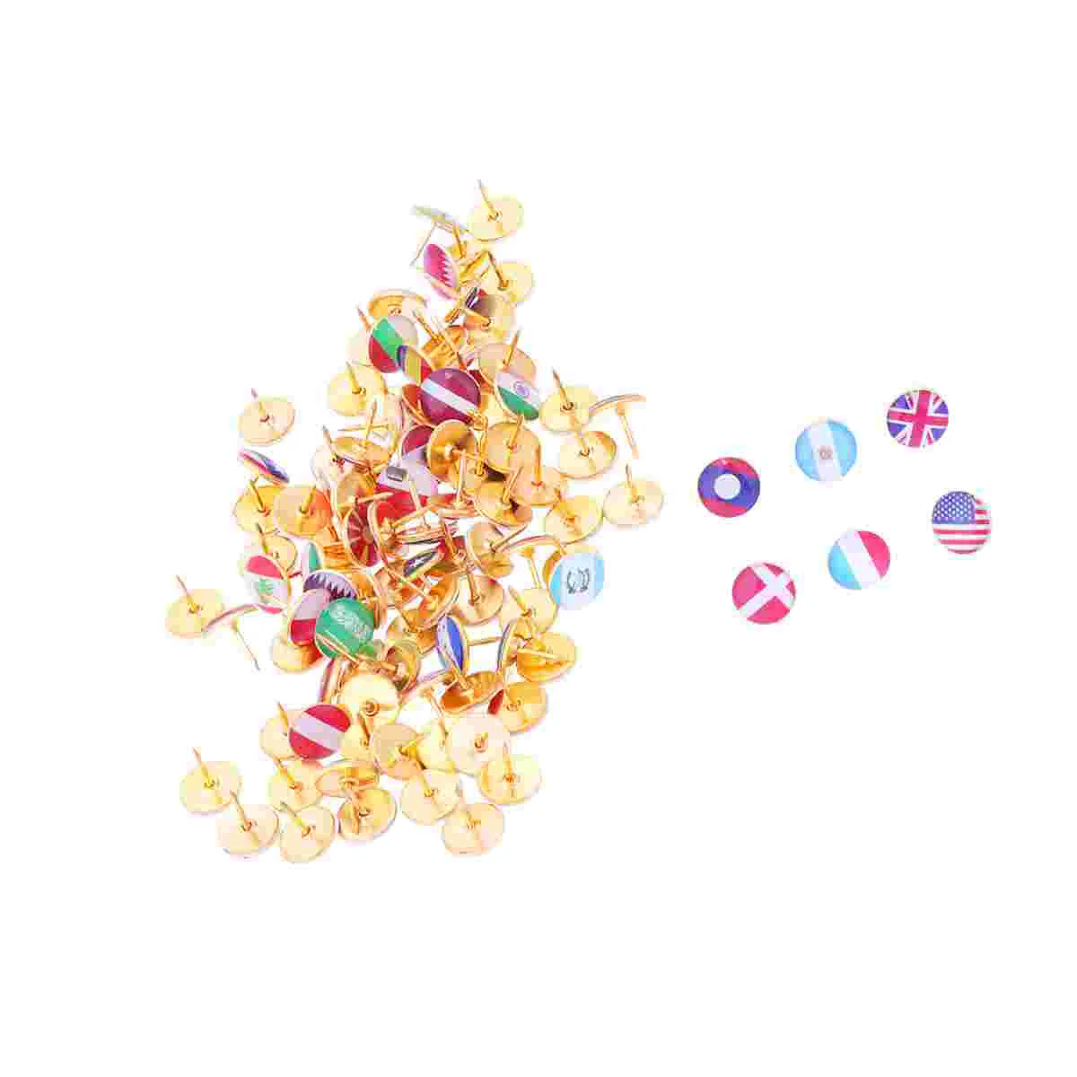 Push Pin National Pattern Drawing Pin Flag Thumbtacks Small Map World Flag Stationery Supplies for Home Office School