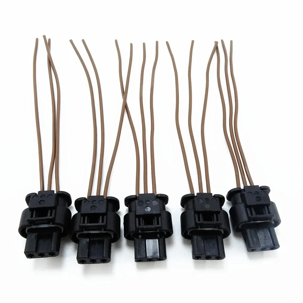 5Pcs Flat Housing Connector Plug 3 Pin for VW Golf Passat Audi A1 A3 A4 A6 A7 Q5 Q7 R8 TT Skoda Seat 4F0973703 3C0 973 203