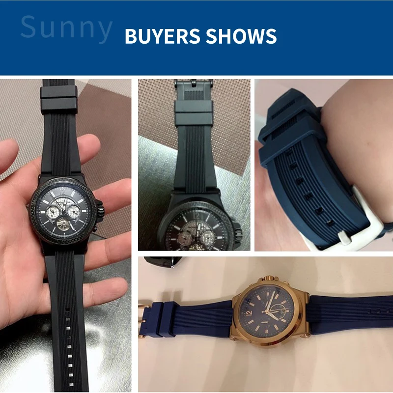 Фото Ремешок силиконовый для наручных часов, резиновый браслет для Michael Kors Mk8184 8729 MK9019 MK8295 MK8492 MK9020 MK8152 MK9026, Часовые аксессуары 29*13 мм №3