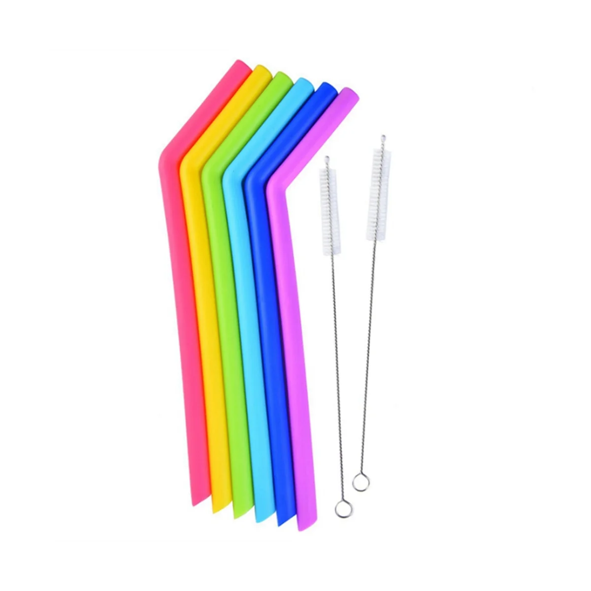 

Silicone Straws and Cleaning Brushes - (6) Straws and (2) Cleaning Brushes