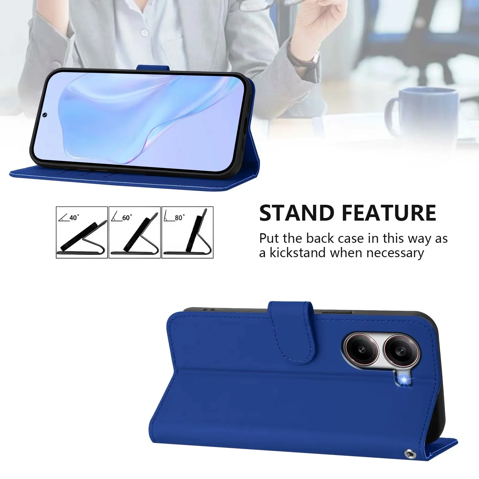 Premium PU Leather Wallet Flip Phone Case - Elegant Protection Cover