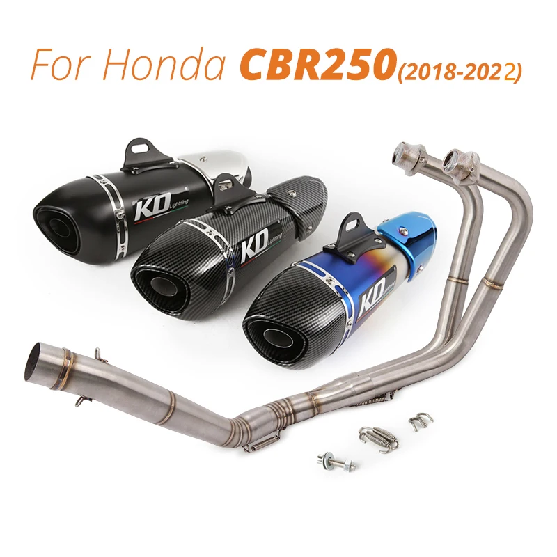

Slip On 51mm Motorcycle Exhaust Pipe Front Tube Connect Link Stainless Steel Carbon Fiber Muffler For Honda CBR250 2018-2022