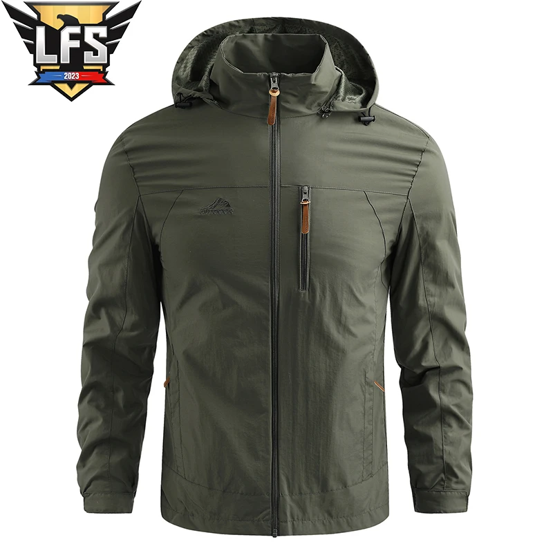 

Men Waterproof Windbreaker Military Field Jackets Outerwear Mens Tactical Pilot Coat Hoodie Men Hunting Army Clothes Breathable