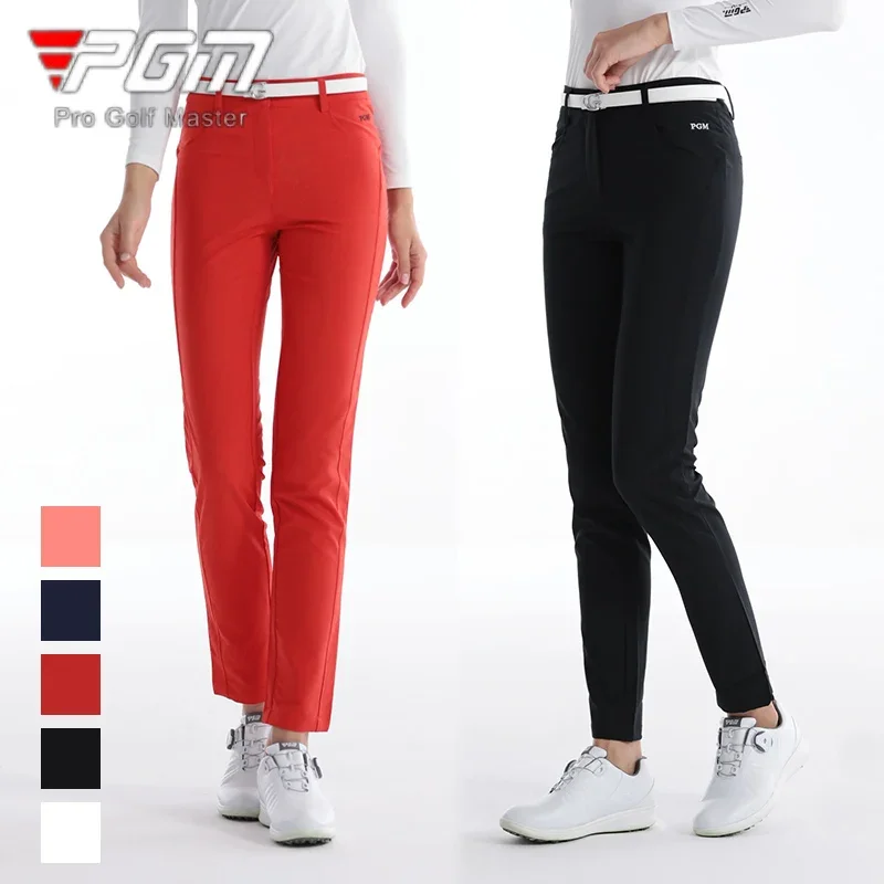 

New PGM Lady Elastic Quick Dry Golf Pants Ladies Slim High Waist Trousers Women Anti-sweat Soft Sweatpant Outdoor Sport Training