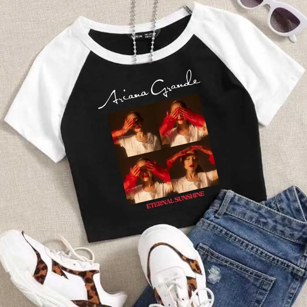 

Ariana Grande Eternal Sunshine 2024 Woman's Crop T-Shirt T-Shirt Girls Fashion O-Neck Short Sleeves Shirts Music Fans Gift