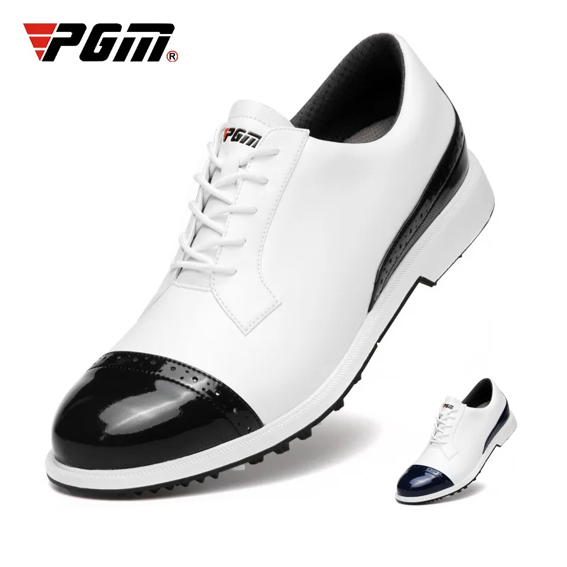 PGM Golf Shoes Men Waterproof Breathable Golf Shoes Slip Resistant Sports Sneakers Outdoor Brogue Style Trainers XZ142